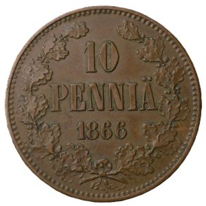 10 Penniä 1866